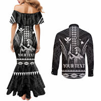 Personalised Hawaii Happy King Kamehameha Day Couples Matching Mermaid Dress and Long Sleeve Button Shirt Kakau Pattern