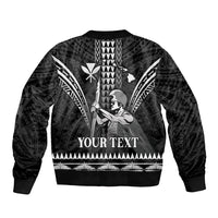 Personalised Hawaii Happy King Kamehameha Day Sleeve Zip Bomber Jacket Kakau Pattern