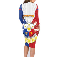 Personalised Philippines Independence Day Family Matching Long Sleeve Bodycon Dress and Hawaiian Shirt Maligayang Araw ng Kalayaan Filipino Carabao