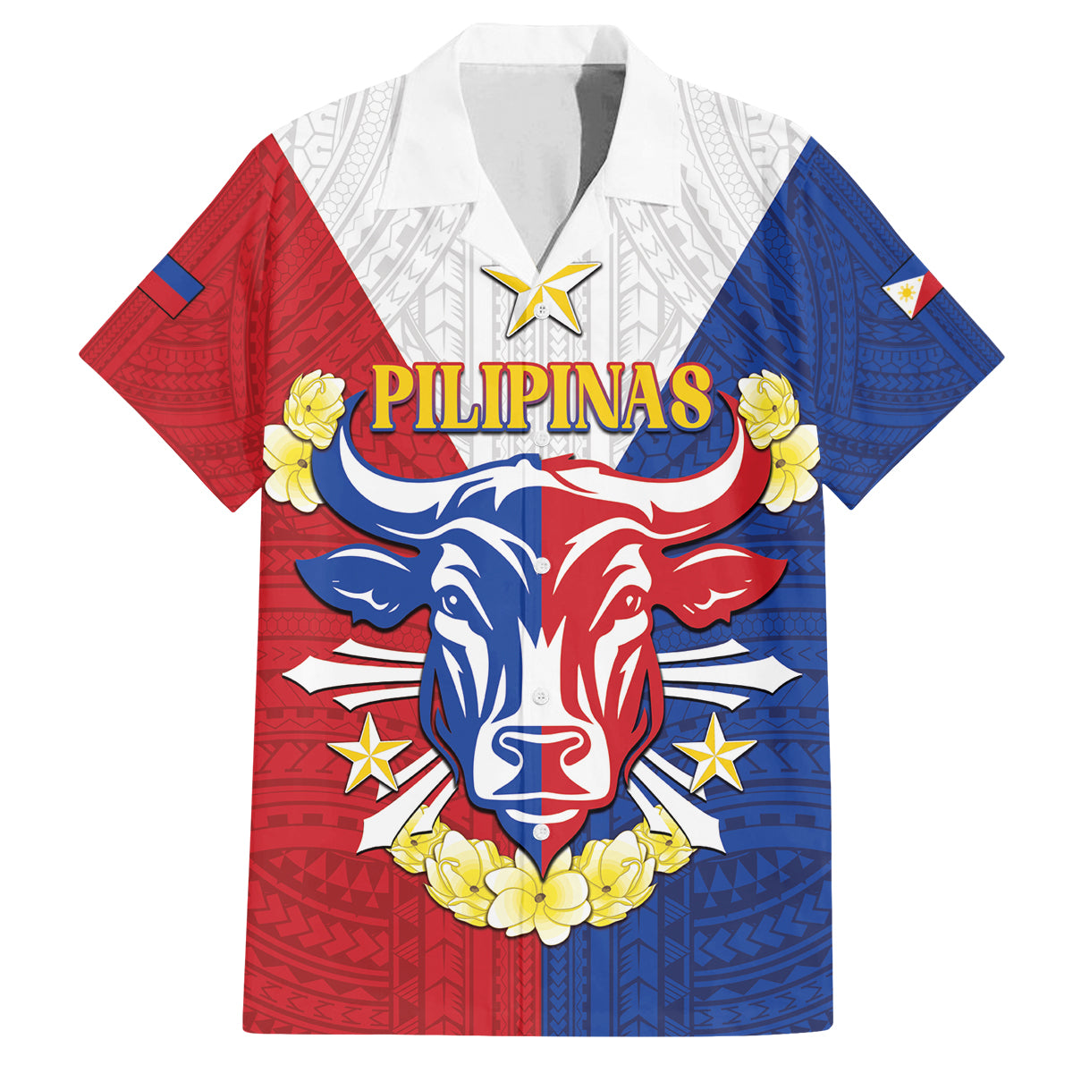 Personalised Philippines Independence Day Family Matching Off The Shoulder Long Sleeve Dress and Hawaiian Shirt Maligayang Araw ng Kalayaan Filipino Carabao