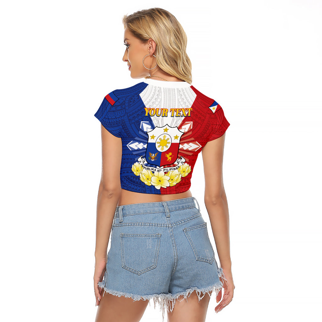 Personalised Philippines Independence Day Raglan Cropped T Shirt Maligayang Araw ng Kalayaan Filipino Carabao