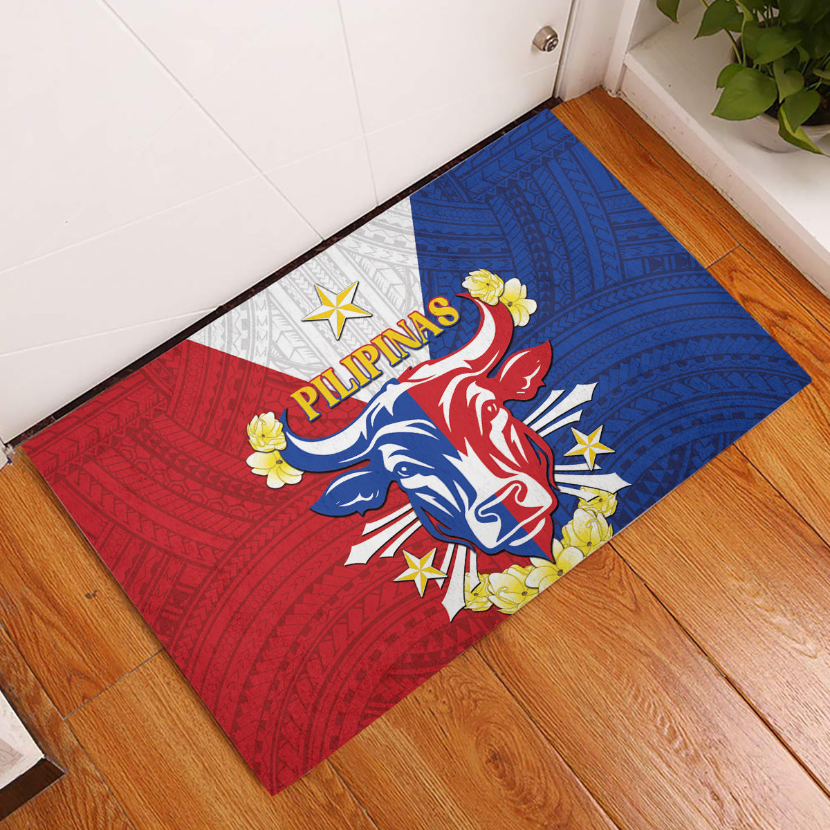 Philippines Independence Day Rubber Doormat Maligayang Araw ng Kalayaan Filipino Carabao