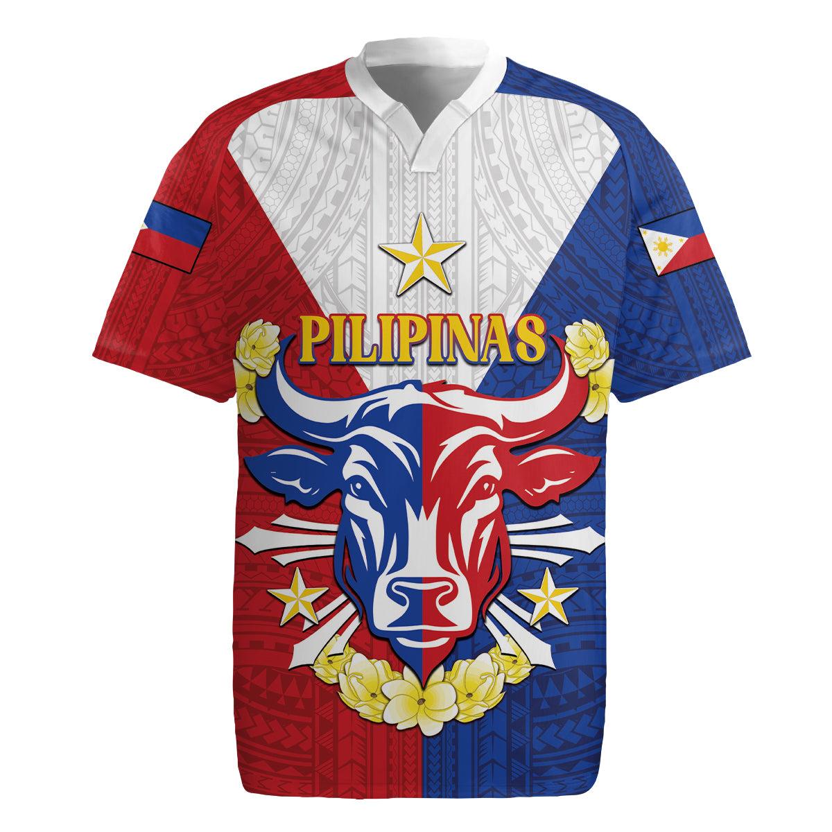 Personalised Philippines Independence Day Rugby Jersey Maligayang Araw ng Kalayaan Filipino Carabao