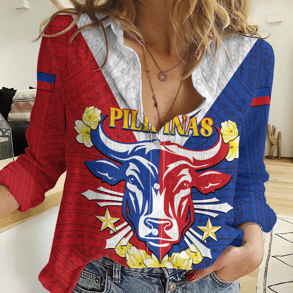 Personalised Philippines Independence Day Women Casual Shirt Maligayang Araw ng Kalayaan Filipino Carabao