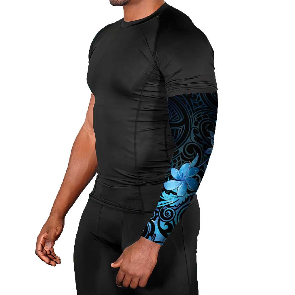 Matariki New Zealand Arm Sleeves Maori Pattern Blue Galaxy - Polynesian Pride