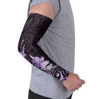 Matariki New Zealand Arm Sleeves Maori Pattern Purple Galaxy - Polynesian Pride