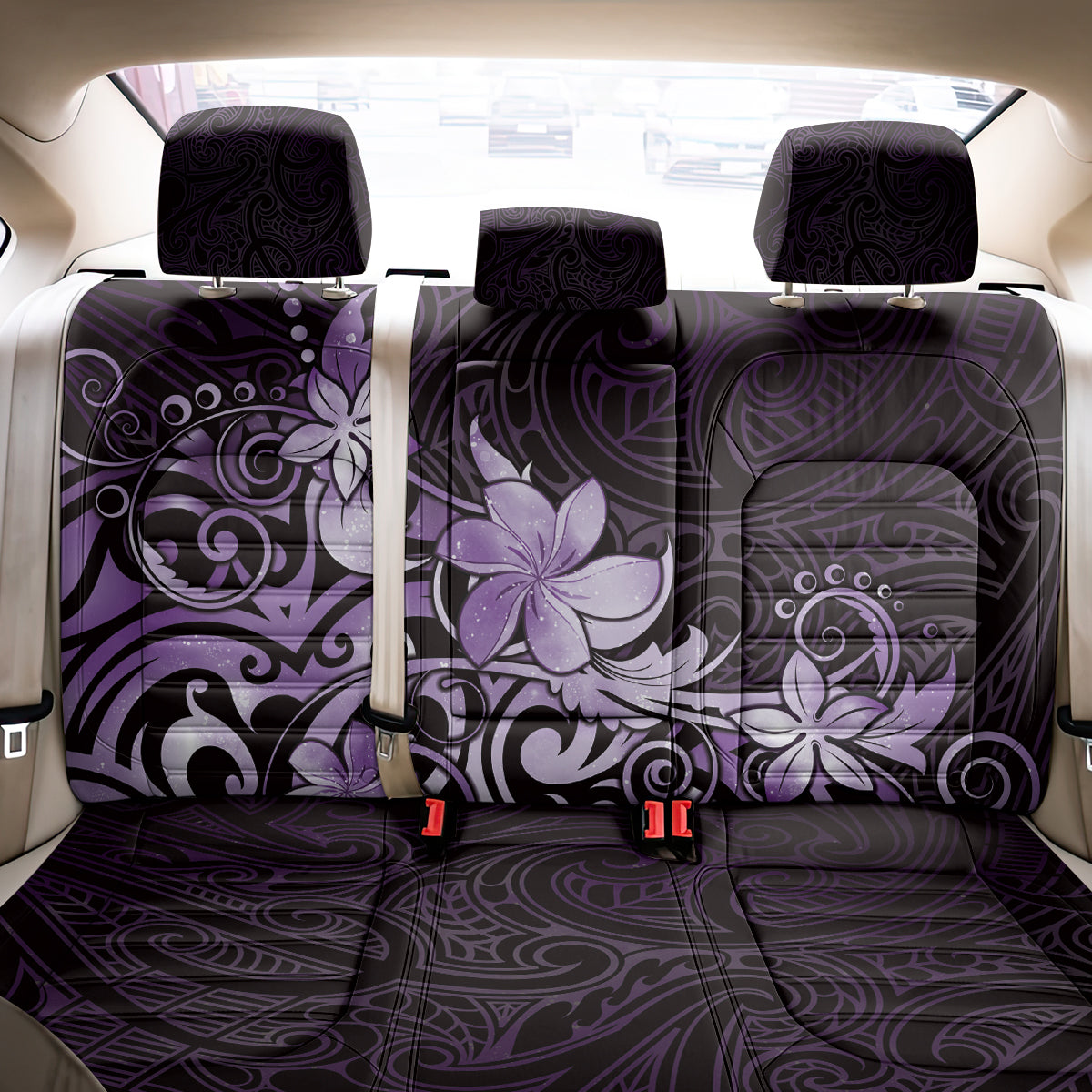 Matariki New Zealand Back Car Seat Cover Maori Pattern Purple Galaxy