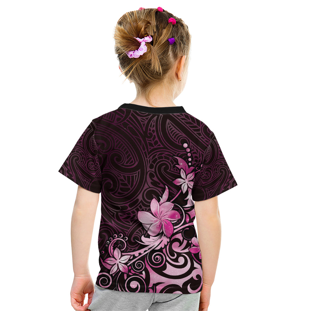 Matariki New Zealand Kid T Shirt Maori Pattern Pink Galaxy