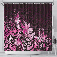 Matariki New Zealand Shower Curtain Maori Pattern Pink Galaxy