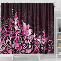Matariki New Zealand Shower Curtain Maori Pattern Pink Galaxy