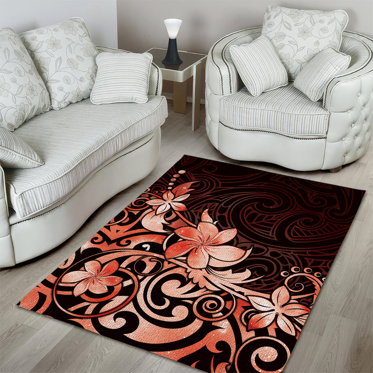 Matariki New Zealand Area Rug Maori Pattern Red Galaxy LT05 - Polynesian Pride