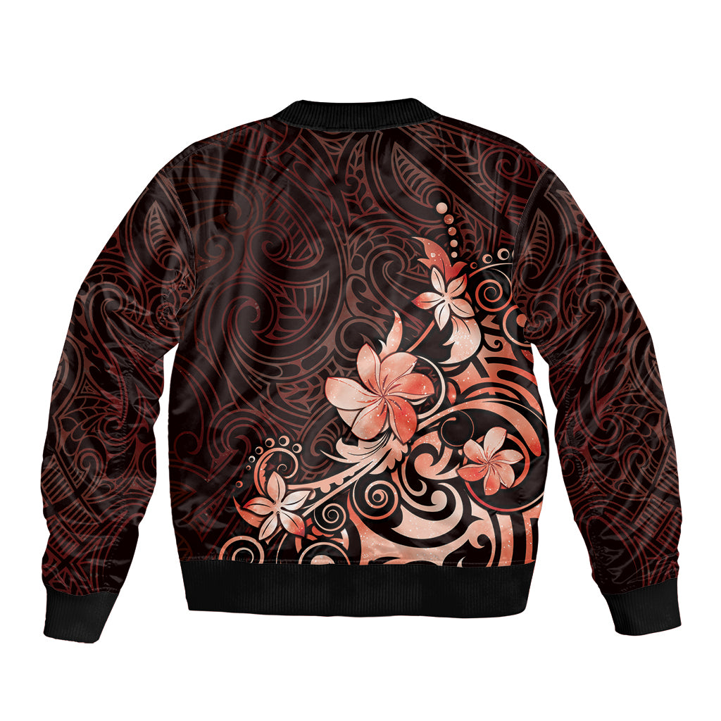 Matariki New Zealand Bomber Jacket Maori Pattern Red Galaxy