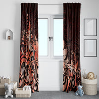 Matariki New Zealand Window Curtain Maori Pattern Red Galaxy