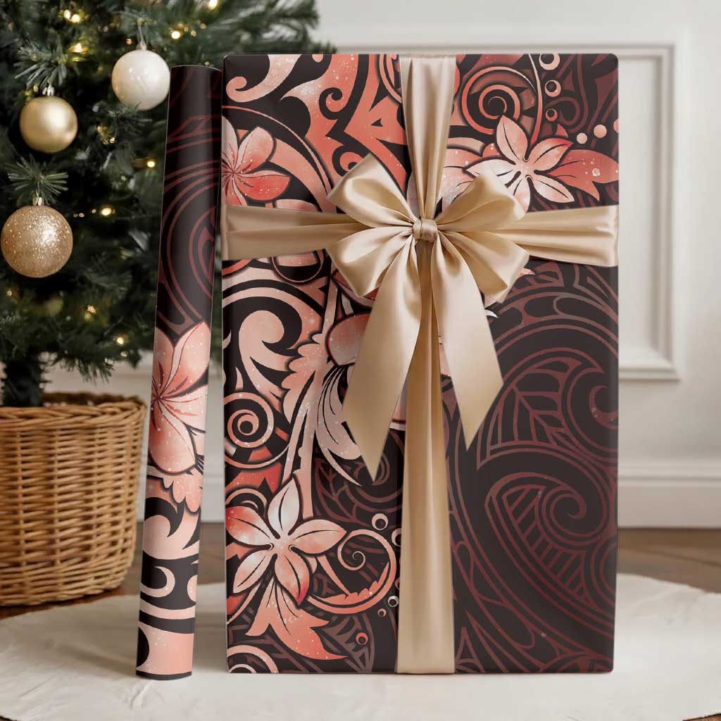 Matariki New Zealand Wrapping Paper Maori Pattern Red Galaxy - Polynesian Pride