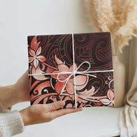 Matariki New Zealand Wrapping Paper Maori Pattern Red Galaxy - Polynesian Pride