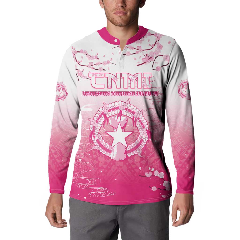 Personalized Sakura Marianas Button Sweatshirt CNMI Seal
