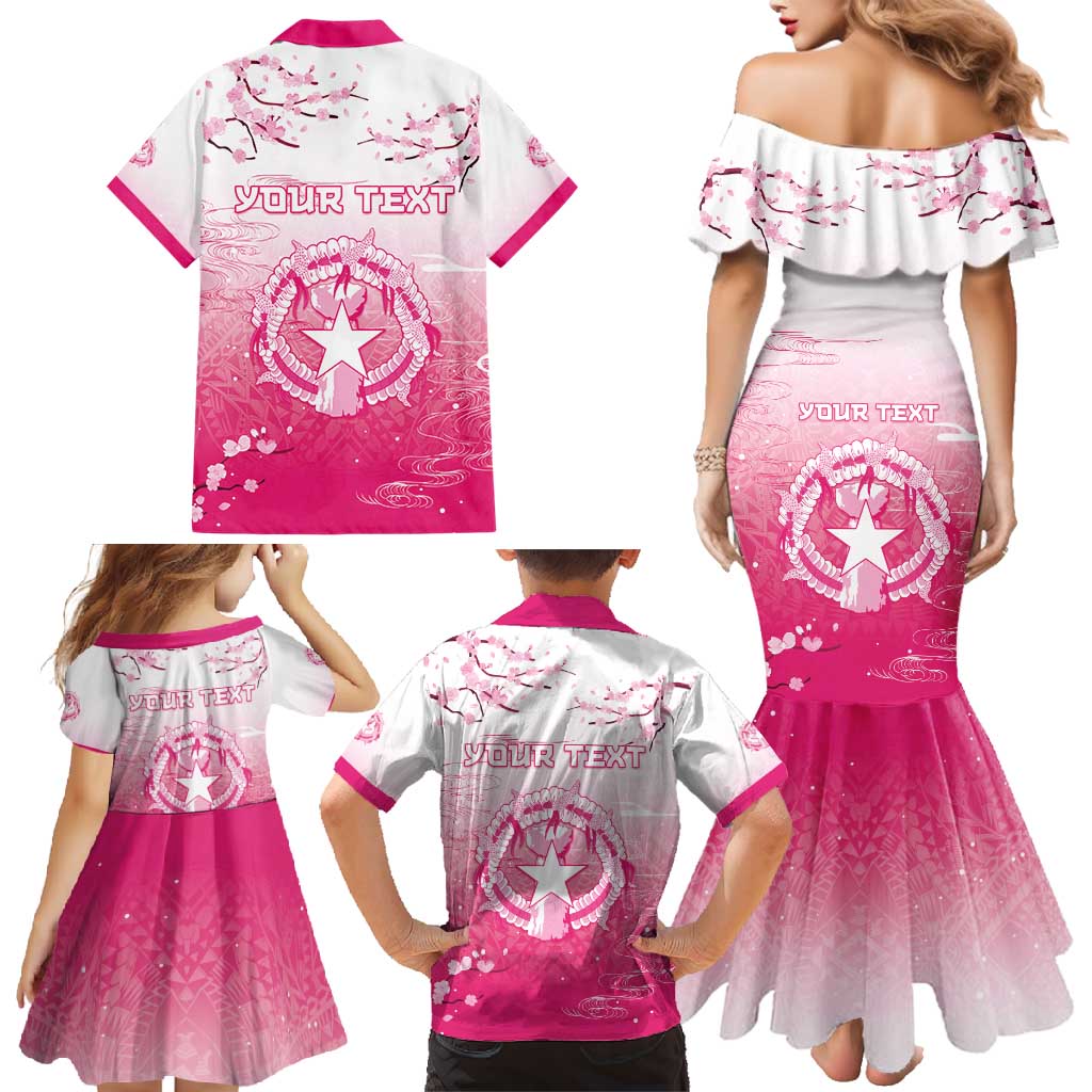 Personalized Sakura Marianas Family Matching Mermaid Dress and Hawaiian Shirt CNMI Seal