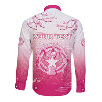 Personalized Sakura Marianas Long Sleeve Button Shirt CNMI Seal