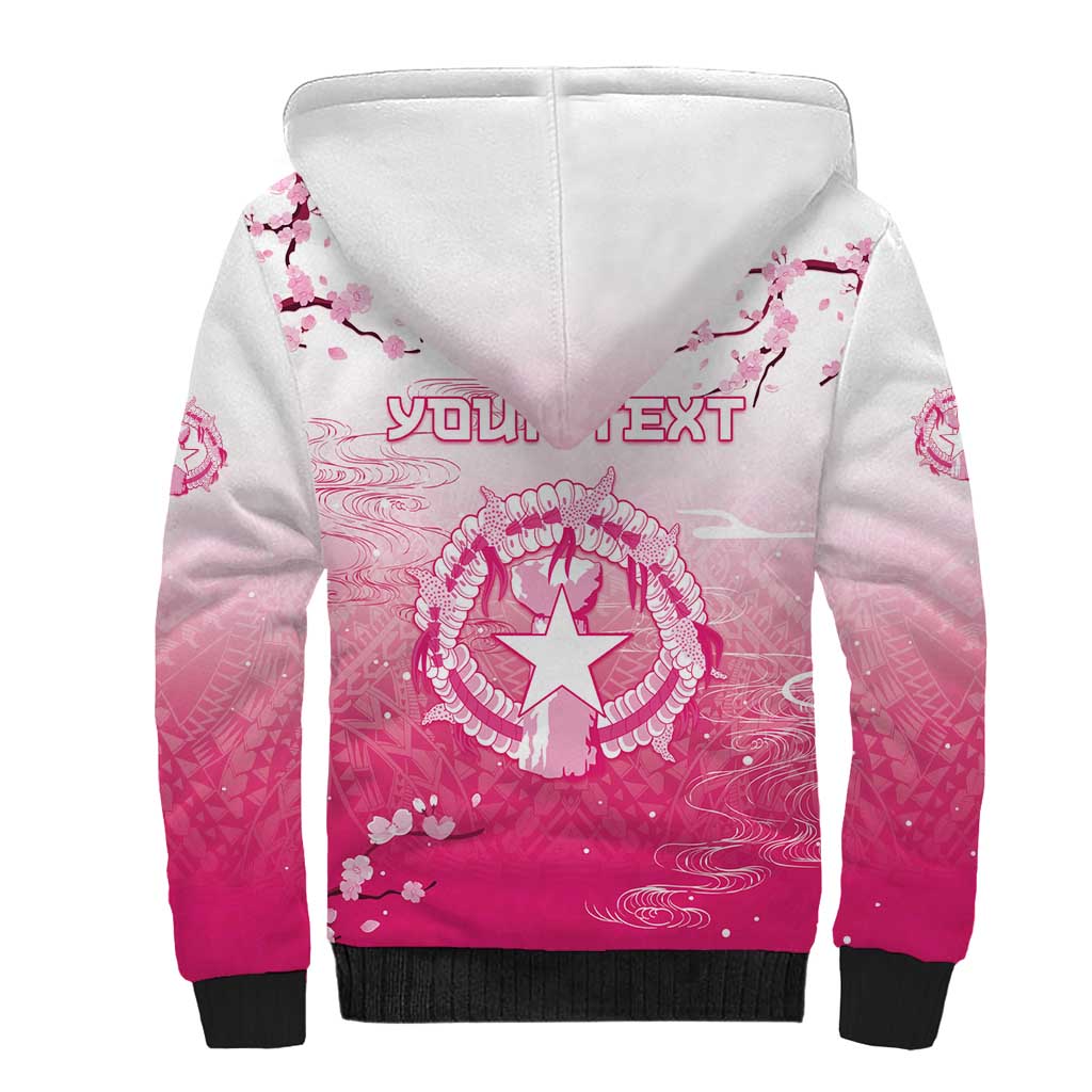 Personalized Sakura Marianas Sherpa Hoodie CNMI Seal