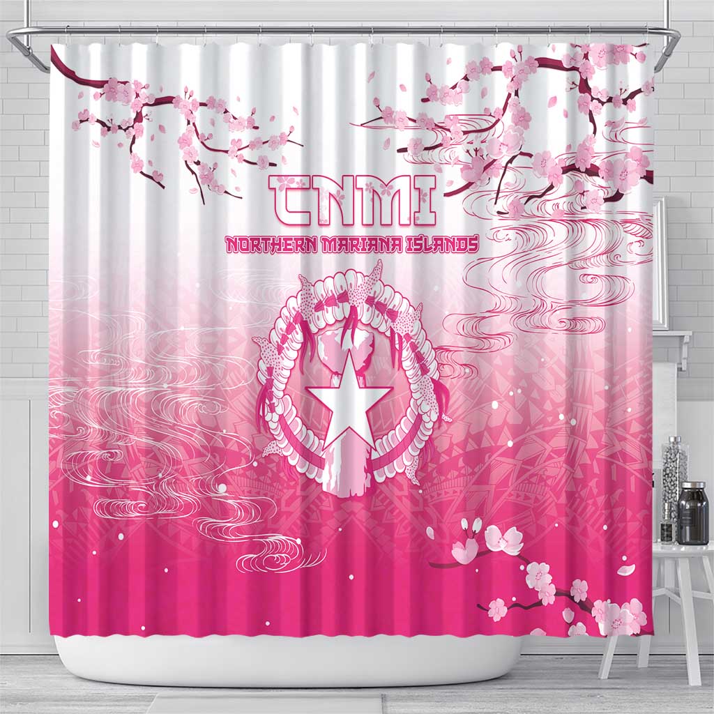 Sakura Marianas Shower Curtain CNMI Seal
