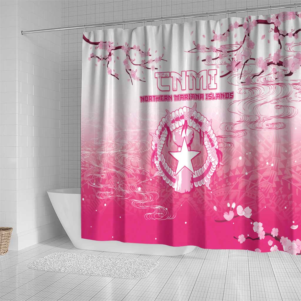 Sakura Marianas Shower Curtain CNMI Seal