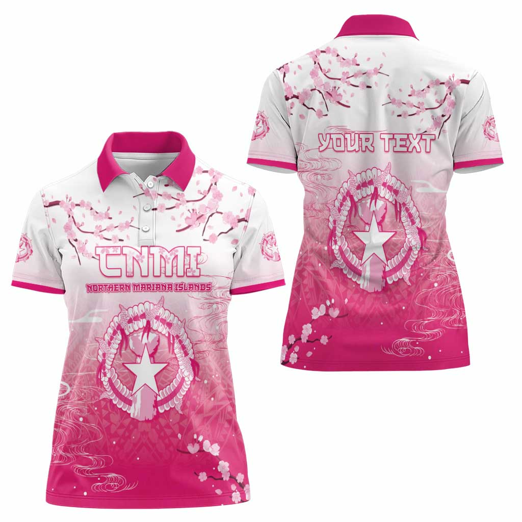 Personalized Sakura Marianas Women Polo Shirt CNMI Seal