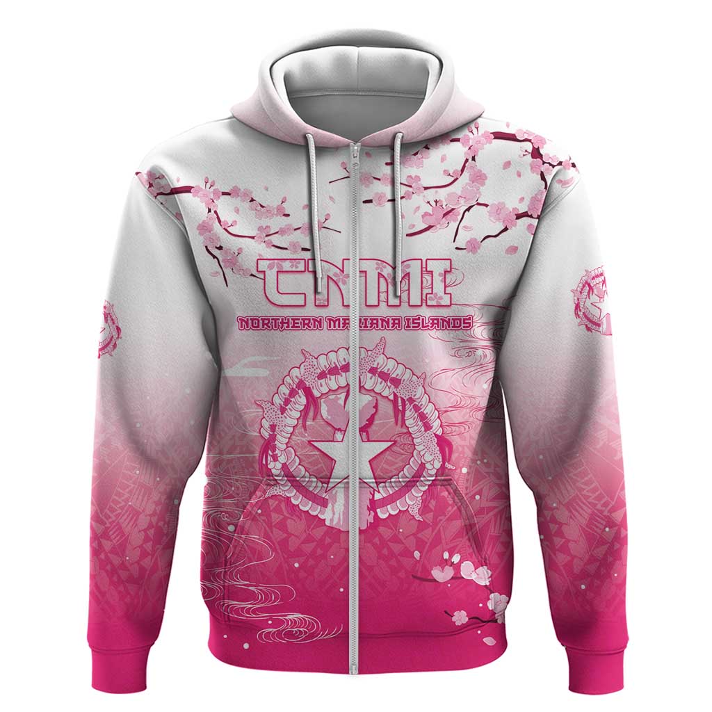 Personalized Sakura Marianas Zip Hoodie CNMI Seal