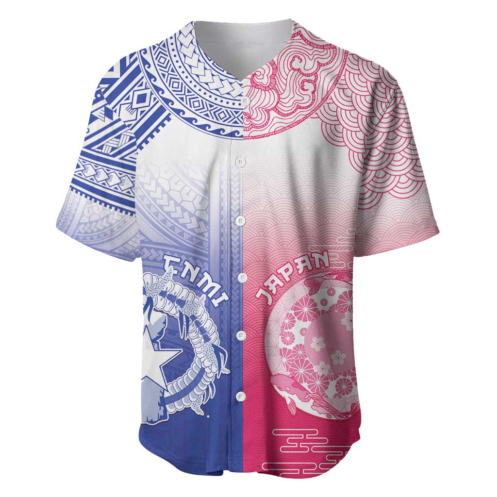 Custom Northern Mariana Islands And Japan Together Baseball Jersey