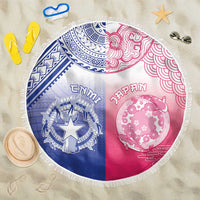 Northern Mariana Islands And Japan Together Beach Blanket