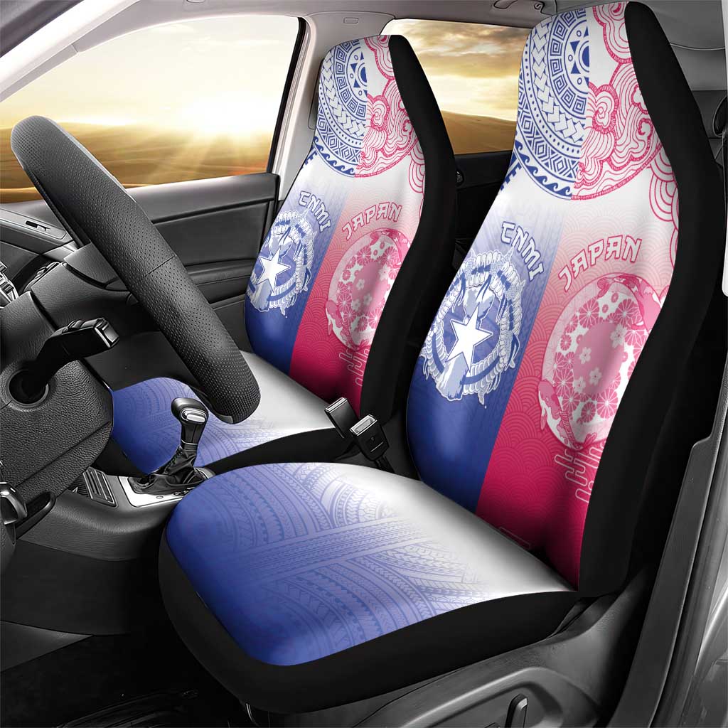 Northern Mariana Islands And Japan Together Car Seat Cover