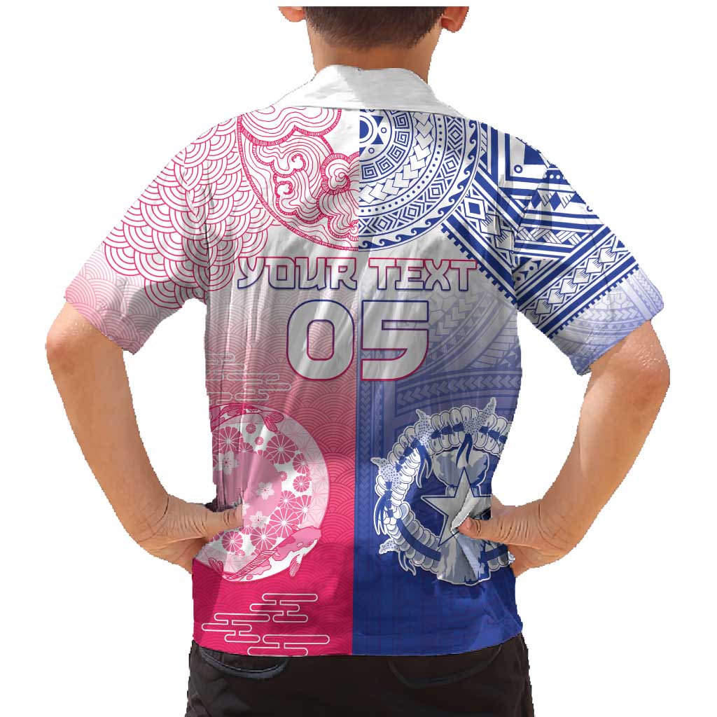 Custom Northern Mariana Islands And Japan Together Family Matching Mermaid Dress and Hawaiian Shirt