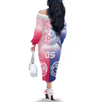 Custom Northern Mariana Islands And Japan Together Family Matching Off The Shoulder Long Sleeve Dress and Hawaiian Shirt