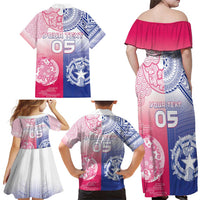 Custom Northern Mariana Islands And Japan Together Family Matching Off Shoulder Maxi Dress and Hawaiian Shirt