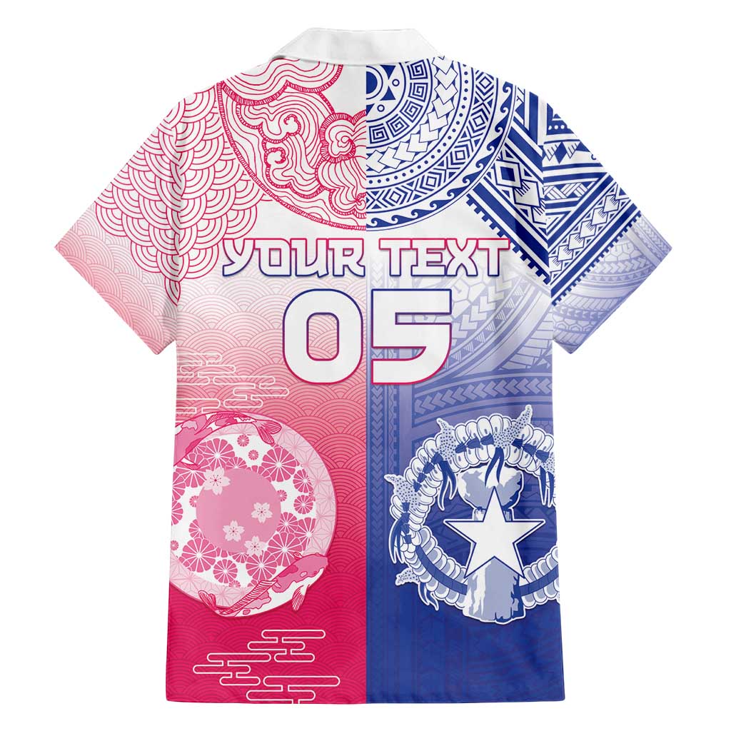 Custom Northern Mariana Islands And Japan Together Family Matching Summer Maxi Dress and Hawaiian Shirt