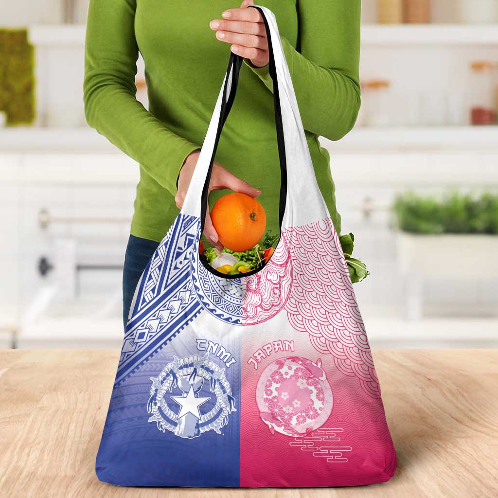 Northern Mariana Islands And Japan Together Grocery Bag