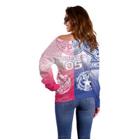 Custom Northern Mariana Islands And Japan Together Off Shoulder Sweater