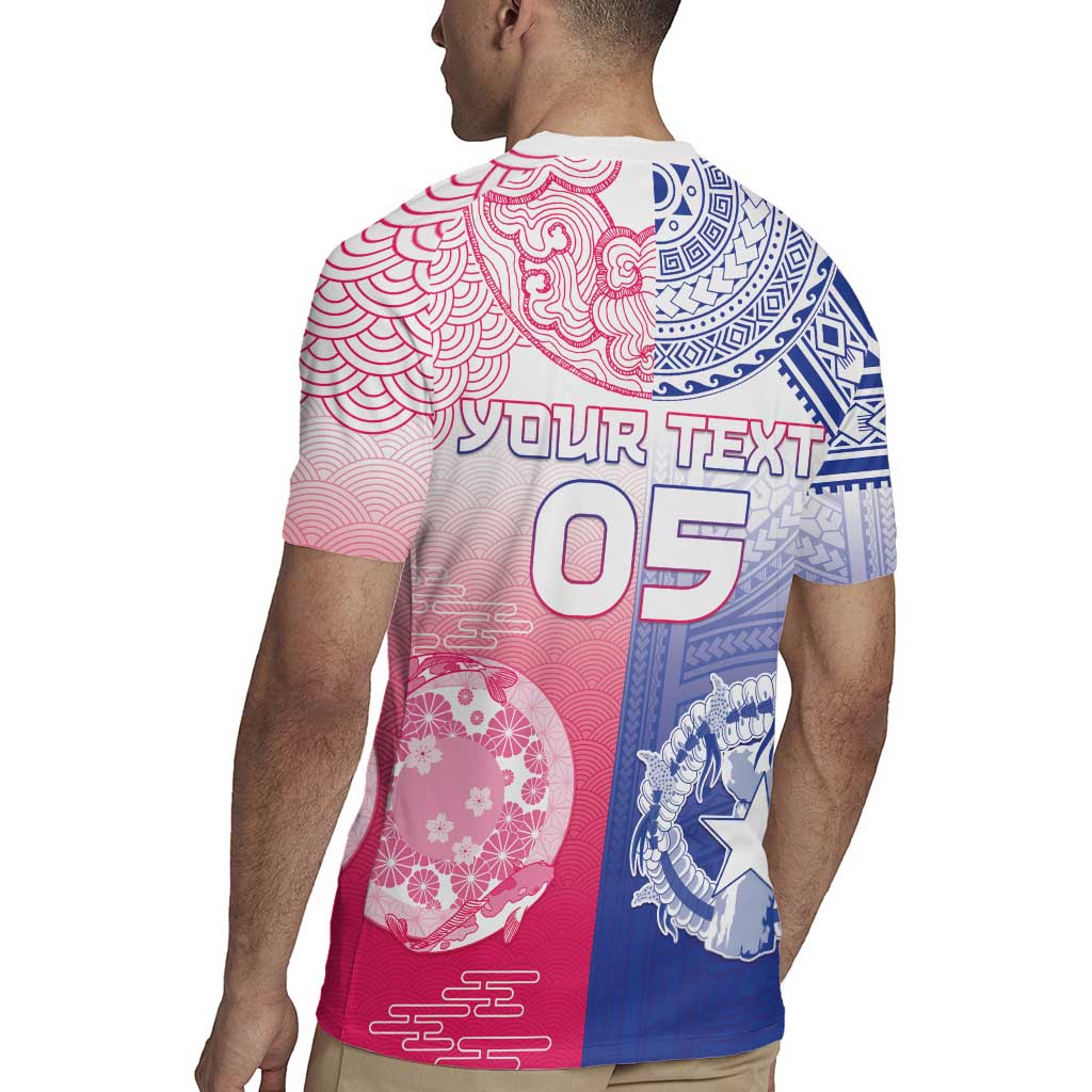 Custom Northern Mariana Islands And Japan Together Rugby Jersey