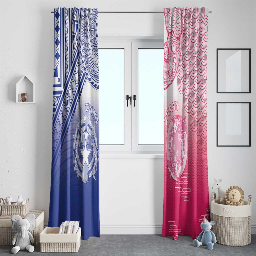 Northern Mariana Islands And Japan Together Window Curtain