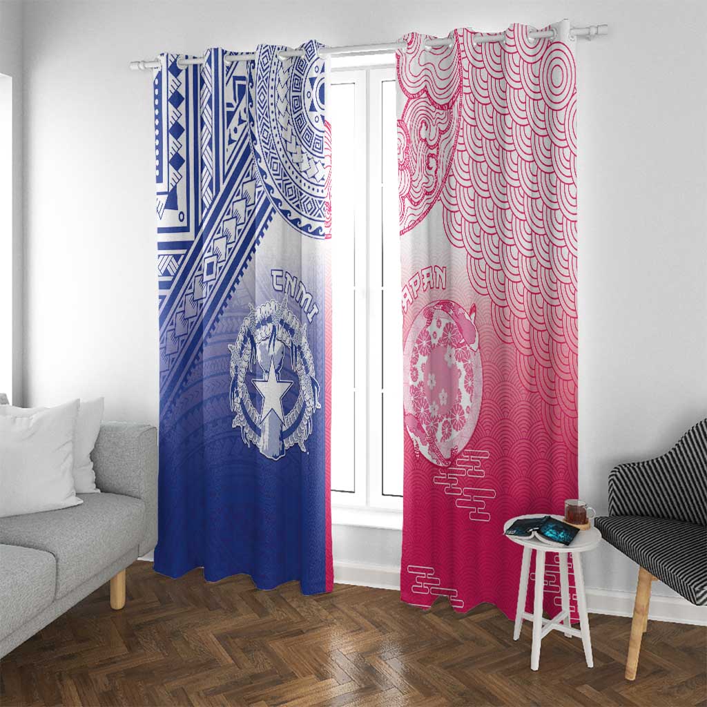 Northern Mariana Islands And Japan Together Window Curtain