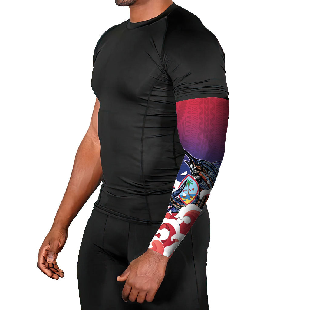 Guam Blue Marlin Fishing Arm Sleeves Polynesian Style