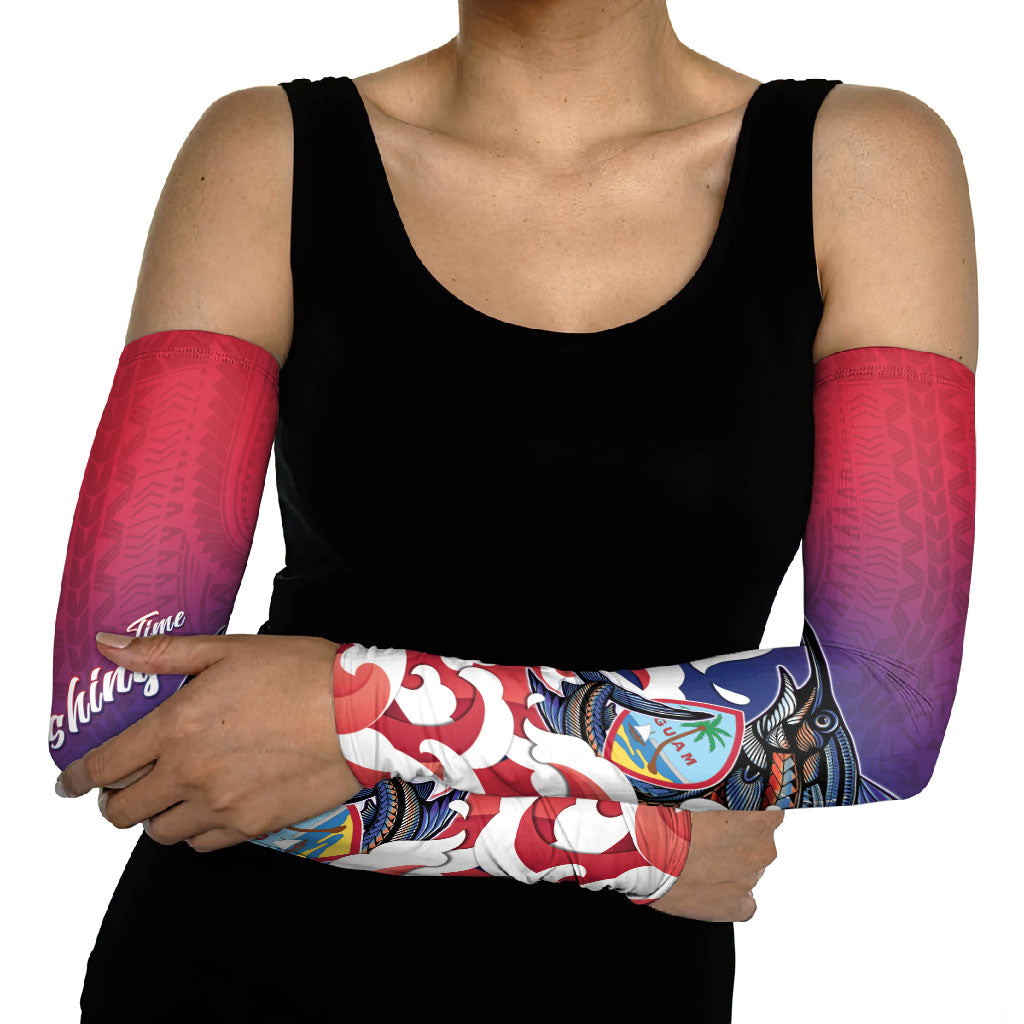 Guam Blue Marlin Fishing Arm Sleeves Polynesian Style