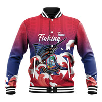 Guam Blue Marlin Fishing Baseball Jacket Polynesian Style