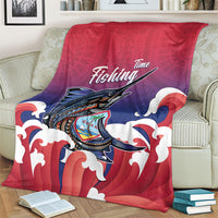 Guam Blue Marlin Fishing Blanket Polynesian Style