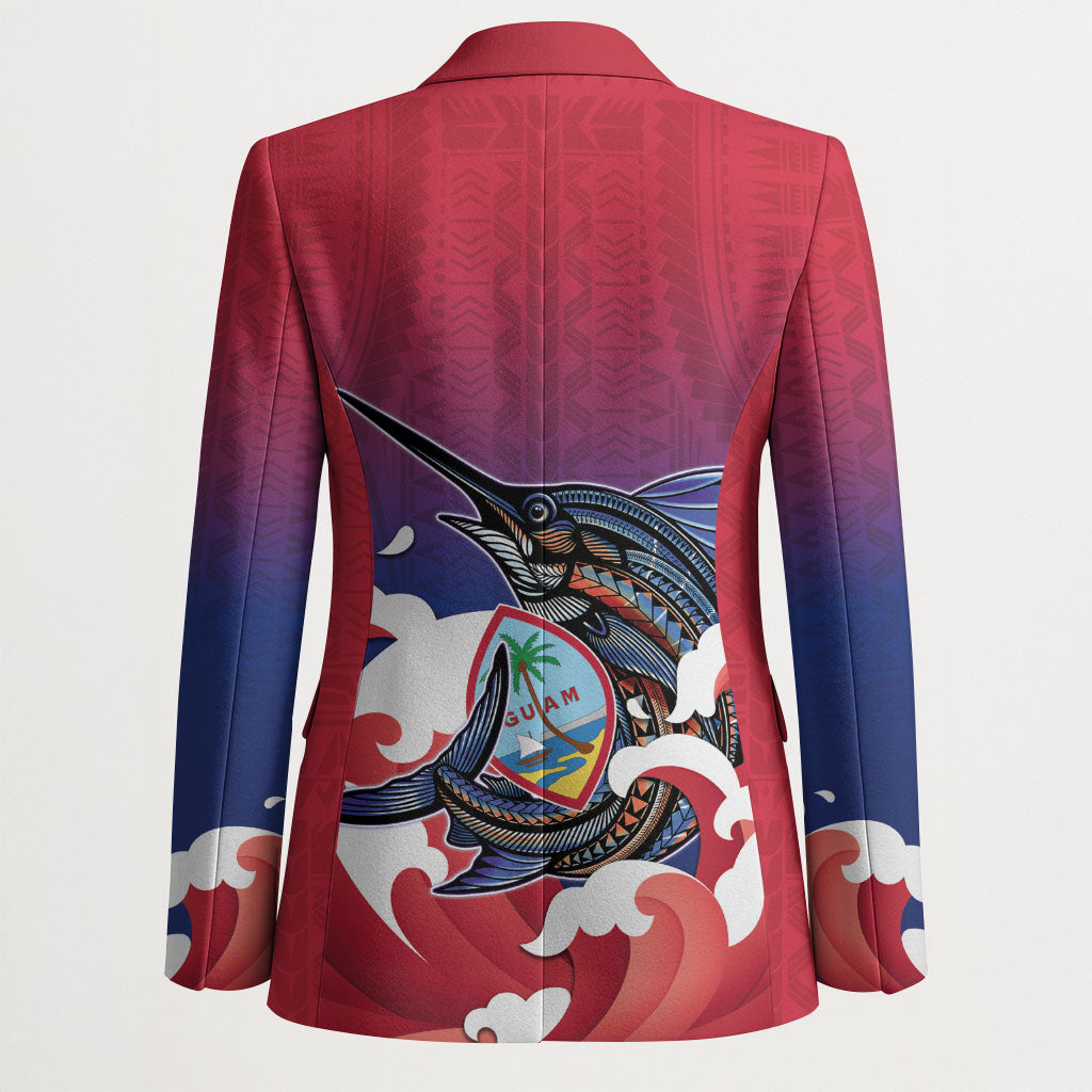 Guam Blue Marlin Fishing Blazer Polynesian Style