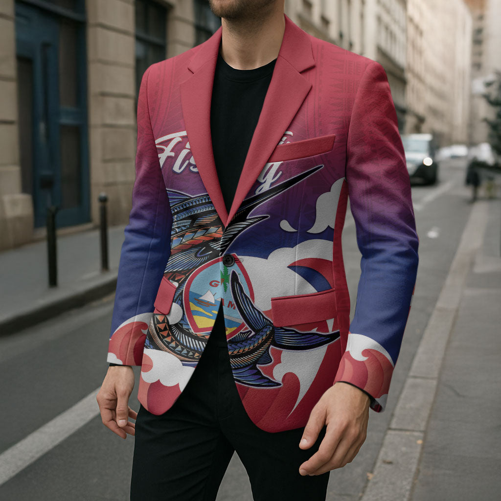 Guam Blue Marlin Fishing Blazer Polynesian Style