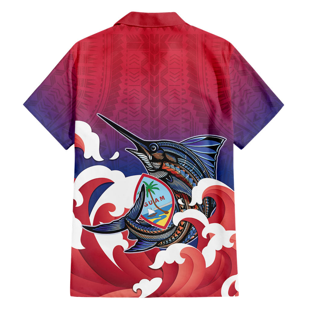 Guam Blue Marlin Fishing Family Matching Tank Maxi Dress and Hawaiian Shirt Polynesian Style LT05 - Polynesian Pride
