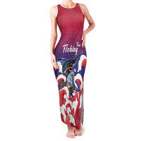 Guam Blue Marlin Fishing Family Matching Tank Maxi Dress and Hawaiian Shirt Polynesian Style LT05 Mom's Dress Red - Polynesian Pride