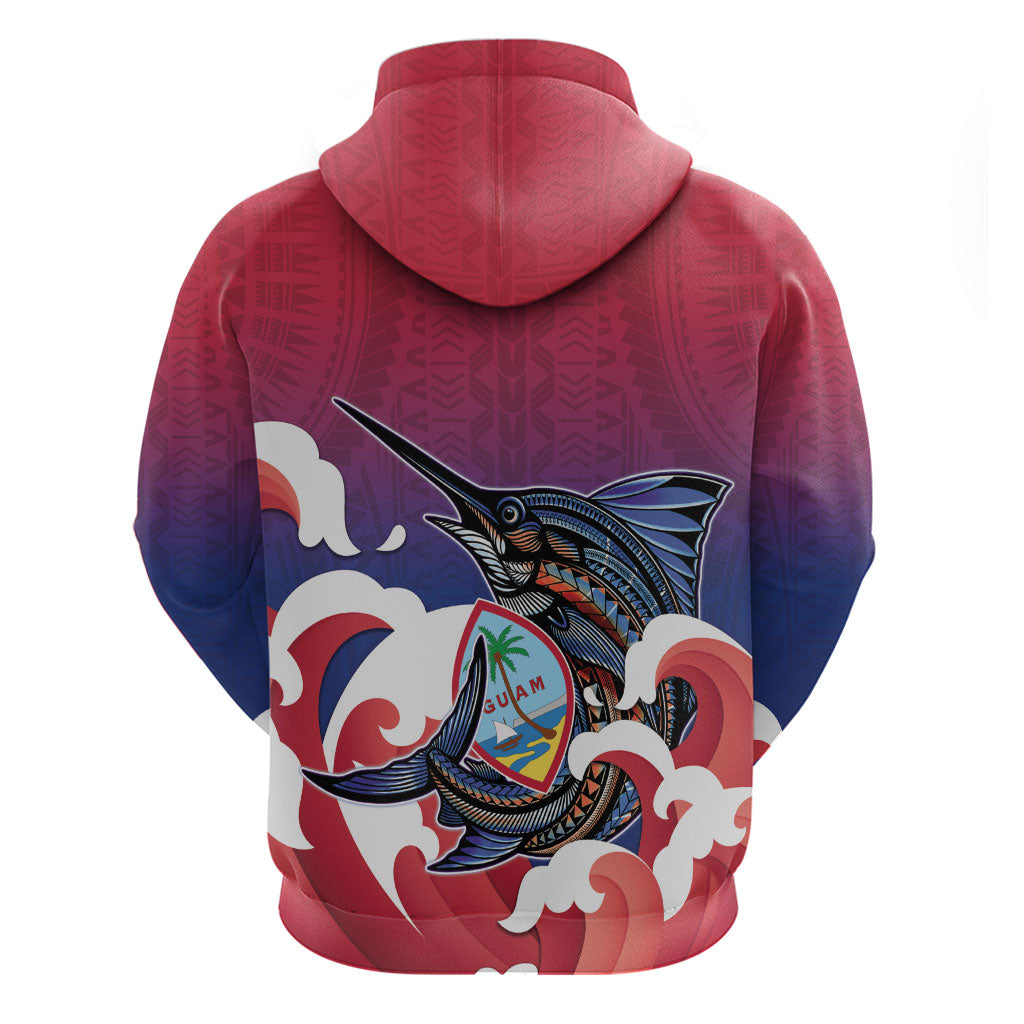 Guam Blue Marlin Fishing Hoodie Polynesian Style