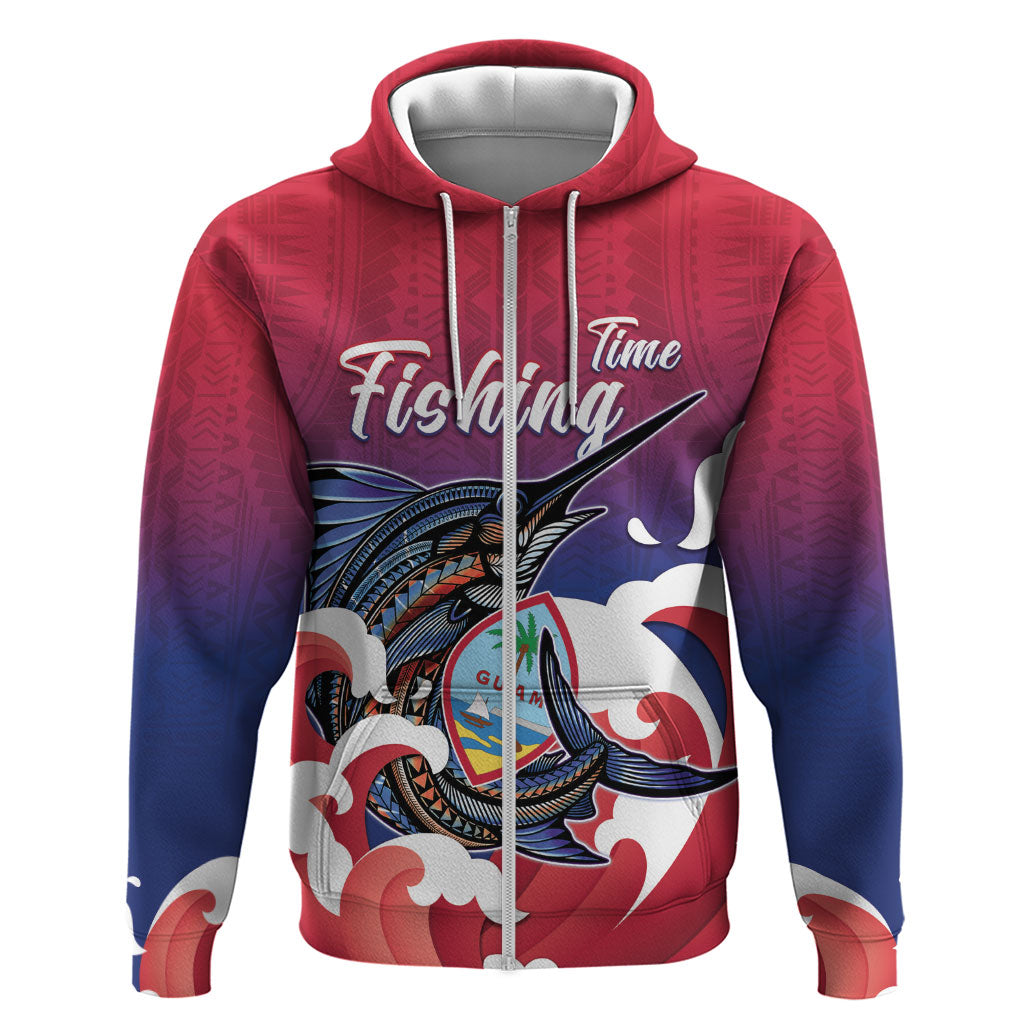 Guam Blue Marlin Fishing Hoodie Polynesian Style