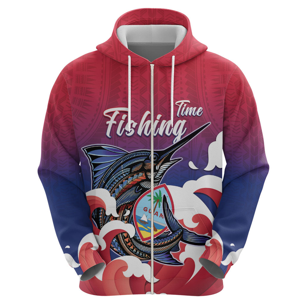 Guam Blue Marlin Fishing Hoodie Polynesian Style